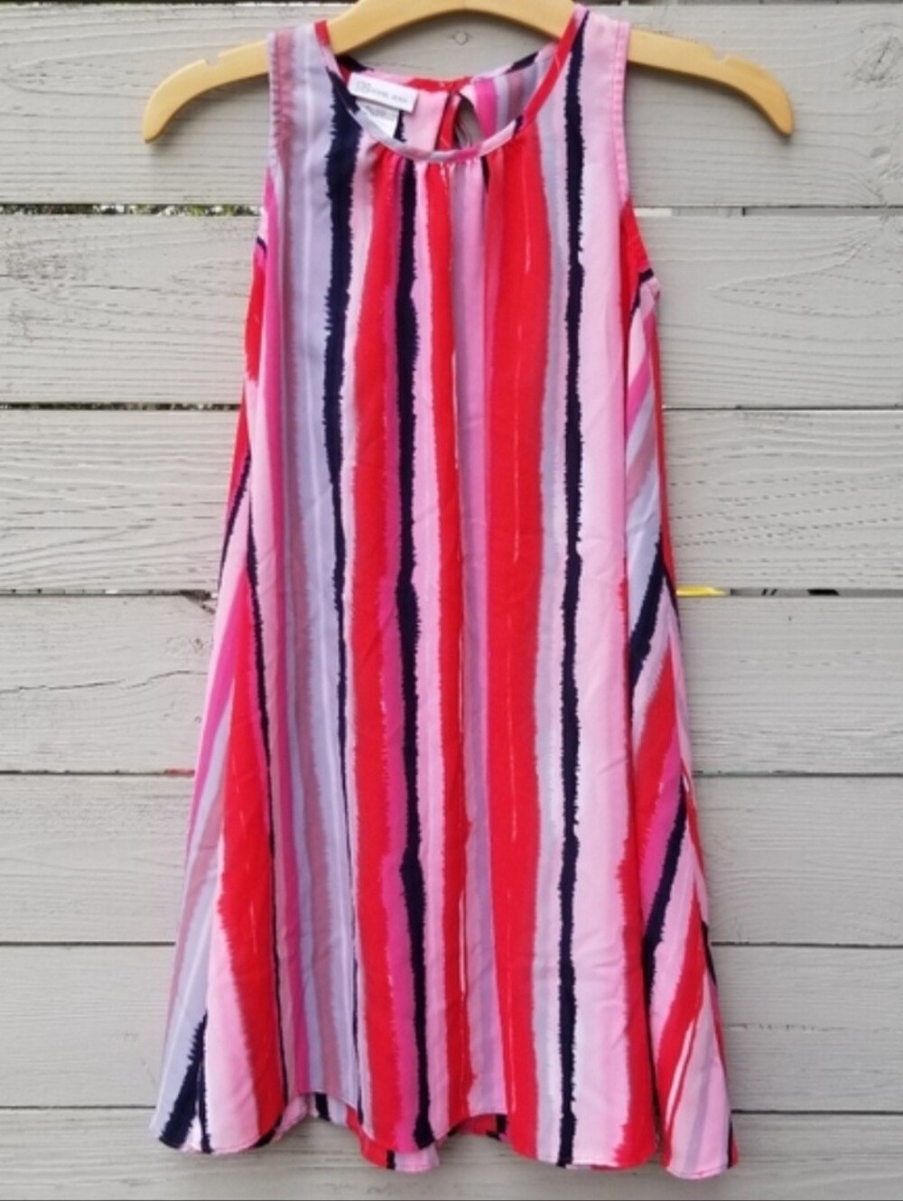 Bonnie Jean Striped Keyhole Dress